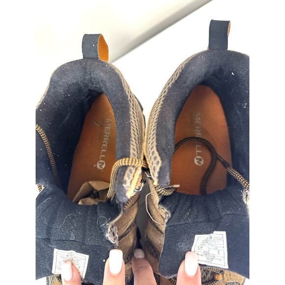 Merrell Mens Brown Earth Performance Waterproof Hiking Shoes 8 Gorp Boots Trails - Picture 9 of 16